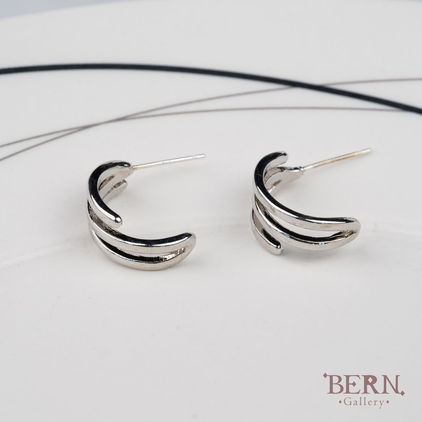 Sliver Triple Hoop Earrings