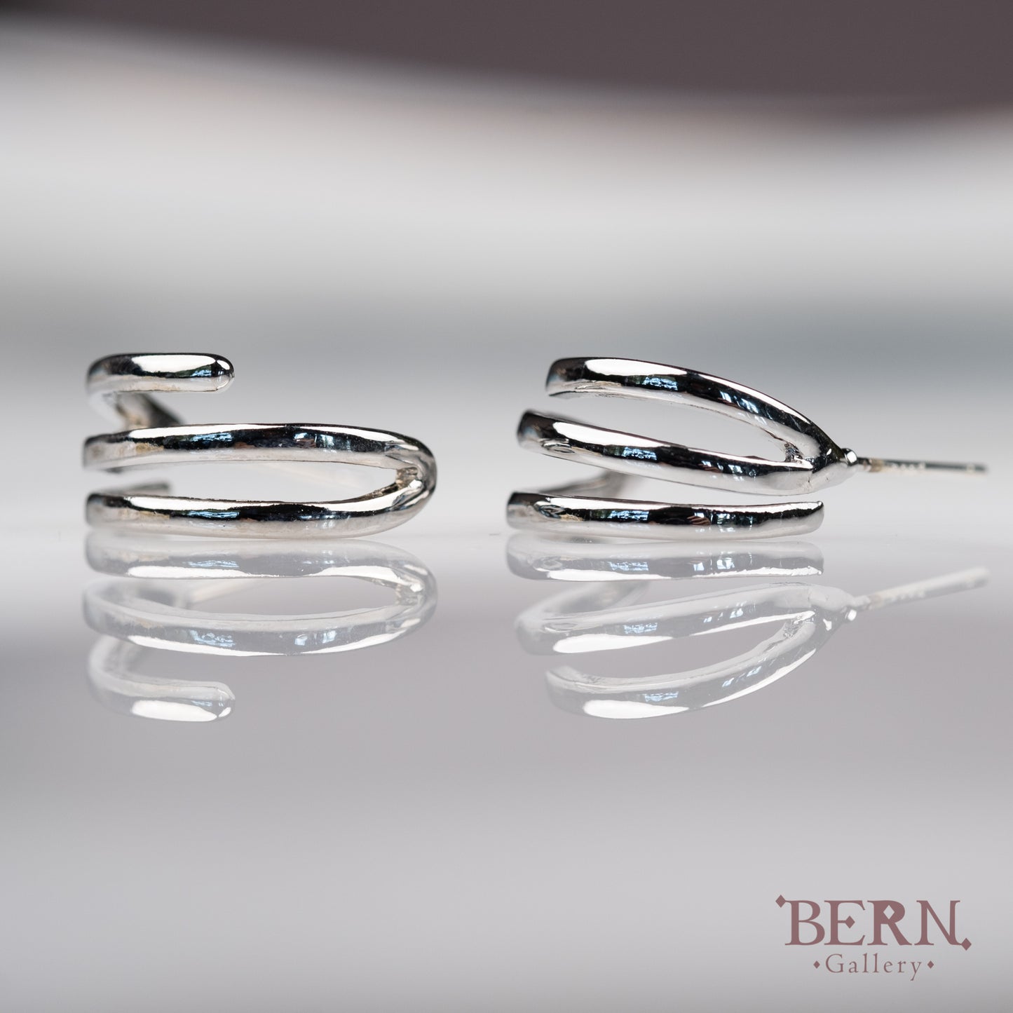 Sliver Triple Hoop Earrings