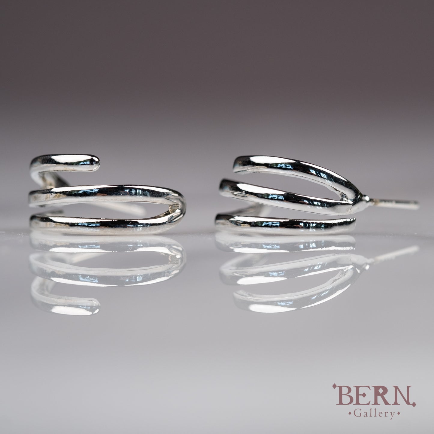 Sliver Triple Hoop Earrings