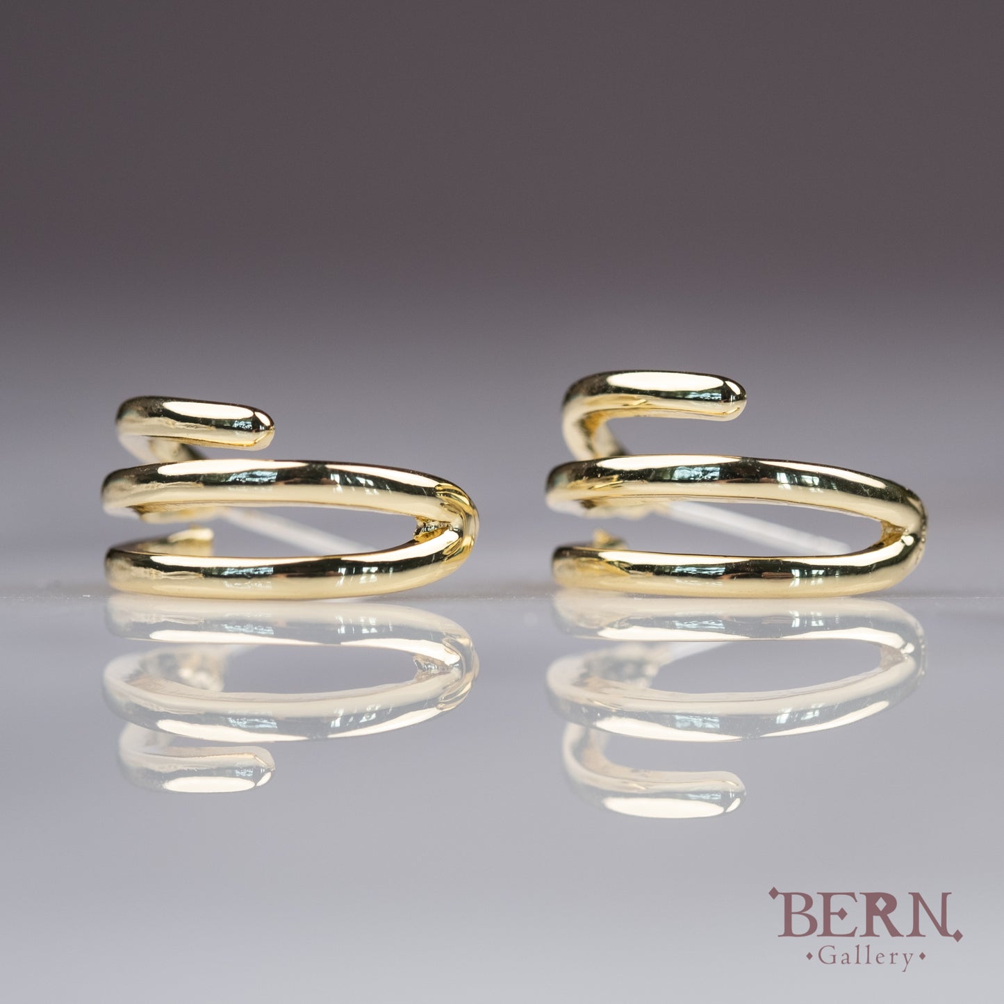 18K Gold Triple Hoop Earrings