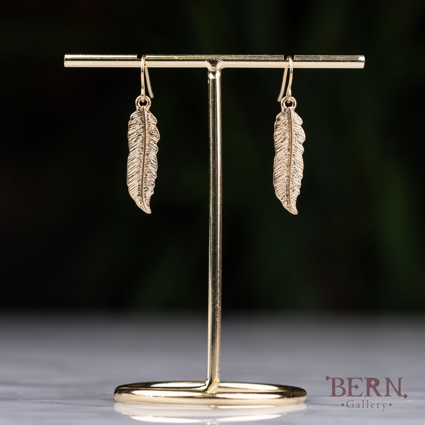 Gold Feather Earrings