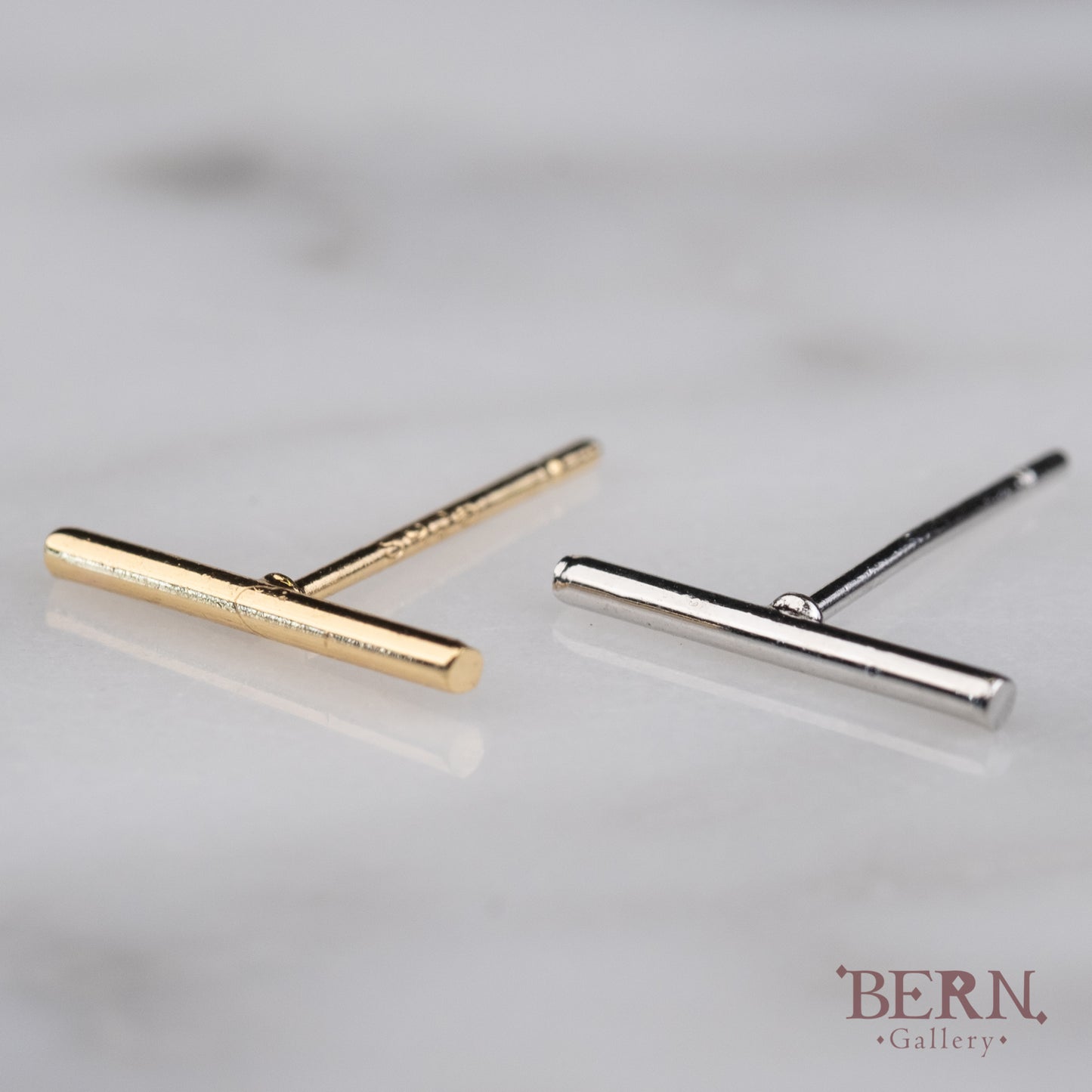 Tiny Bar Stud Earrings