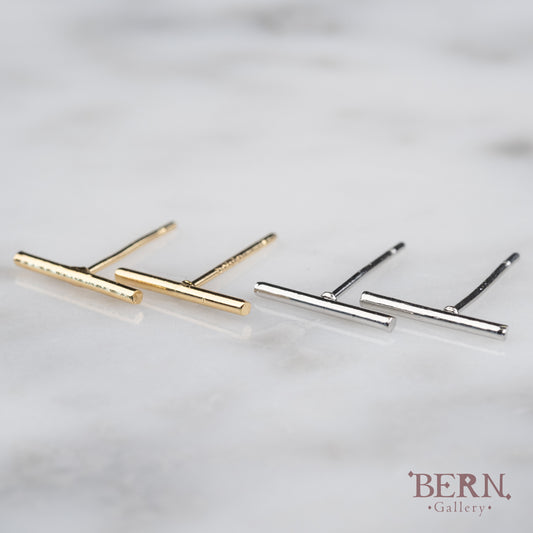 Tiny Bar Stud Earrings