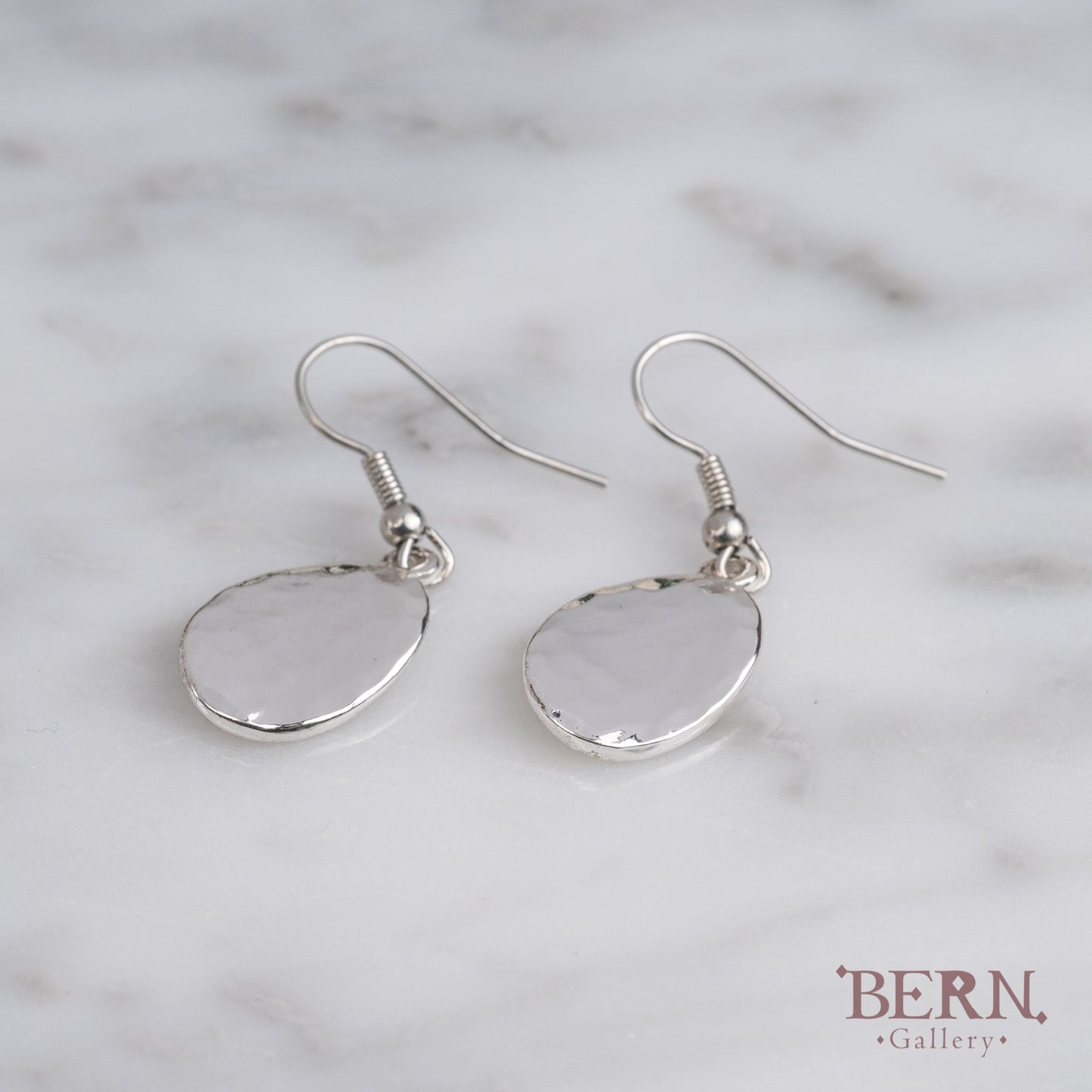 Sterling Silver Hammered Disc Earrings