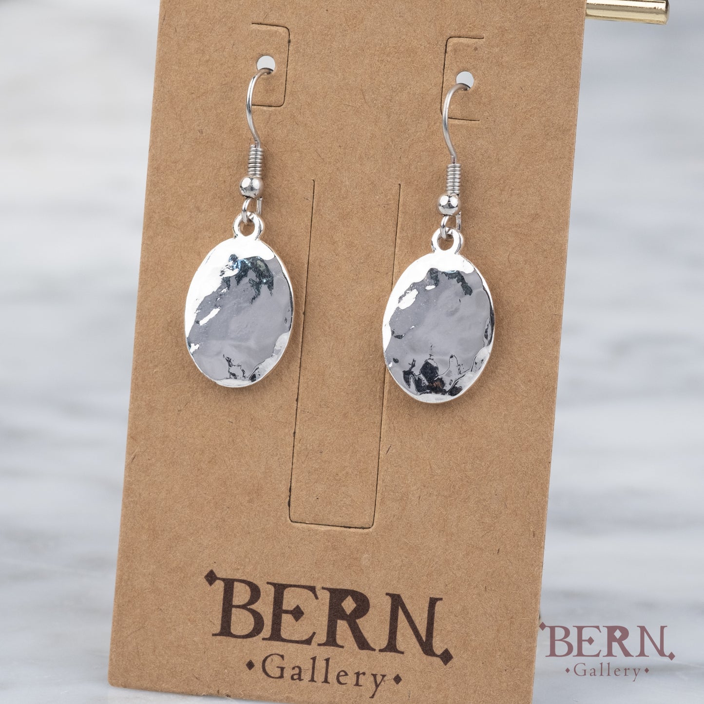 Sterling Silver Hammered Disc Earrings