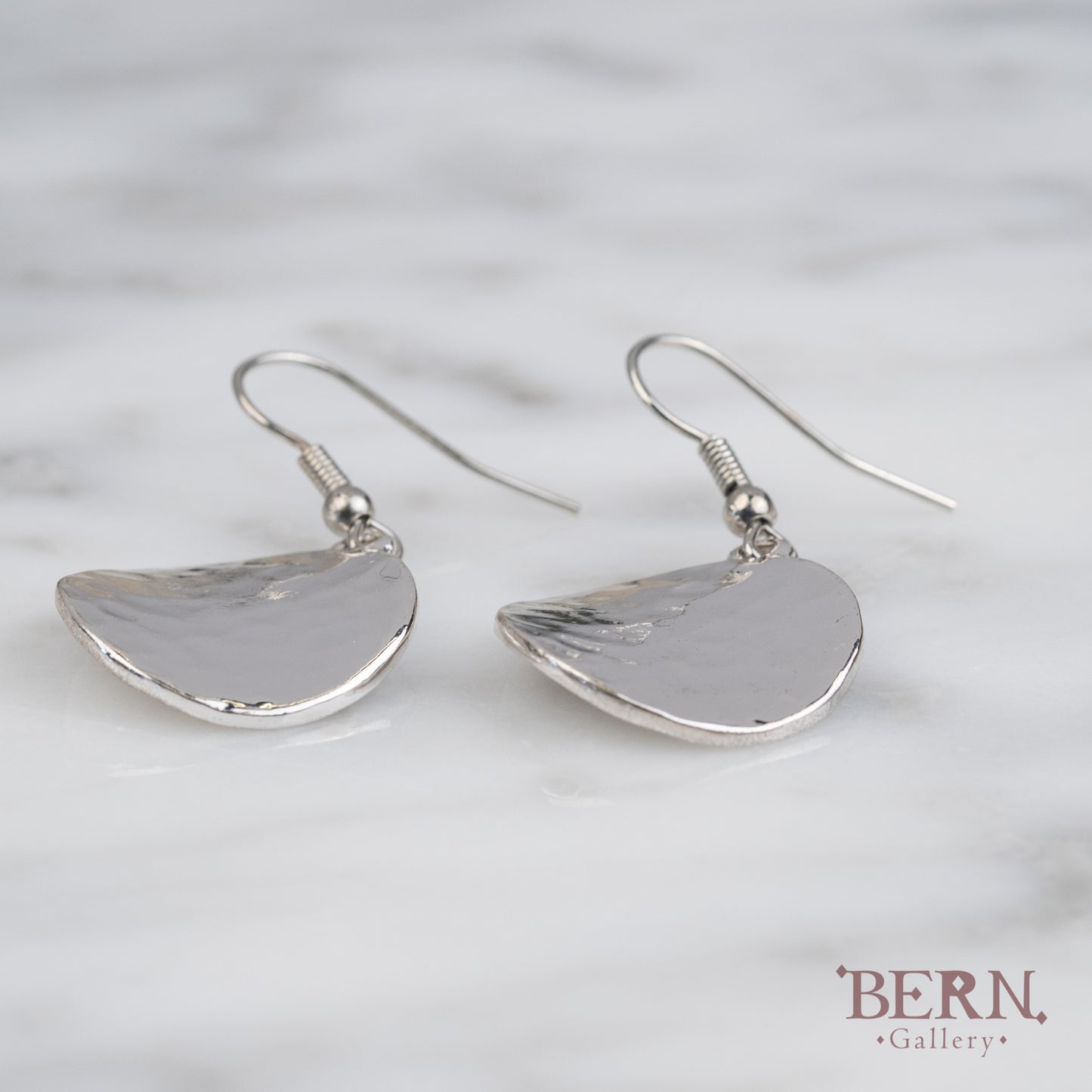 Sterling Silver Hammered Disc Earrings