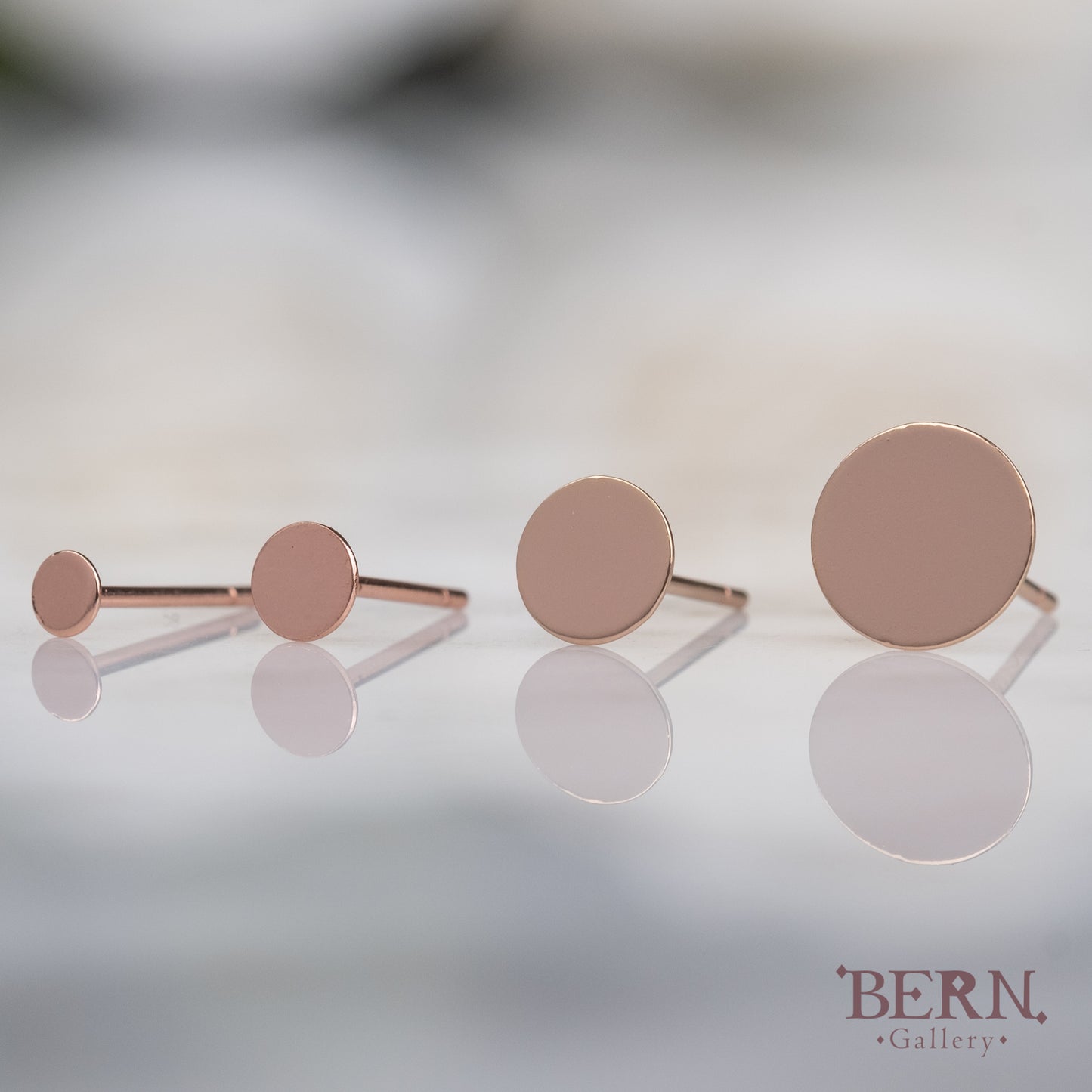 Rose Gold Plain Studs Earrings