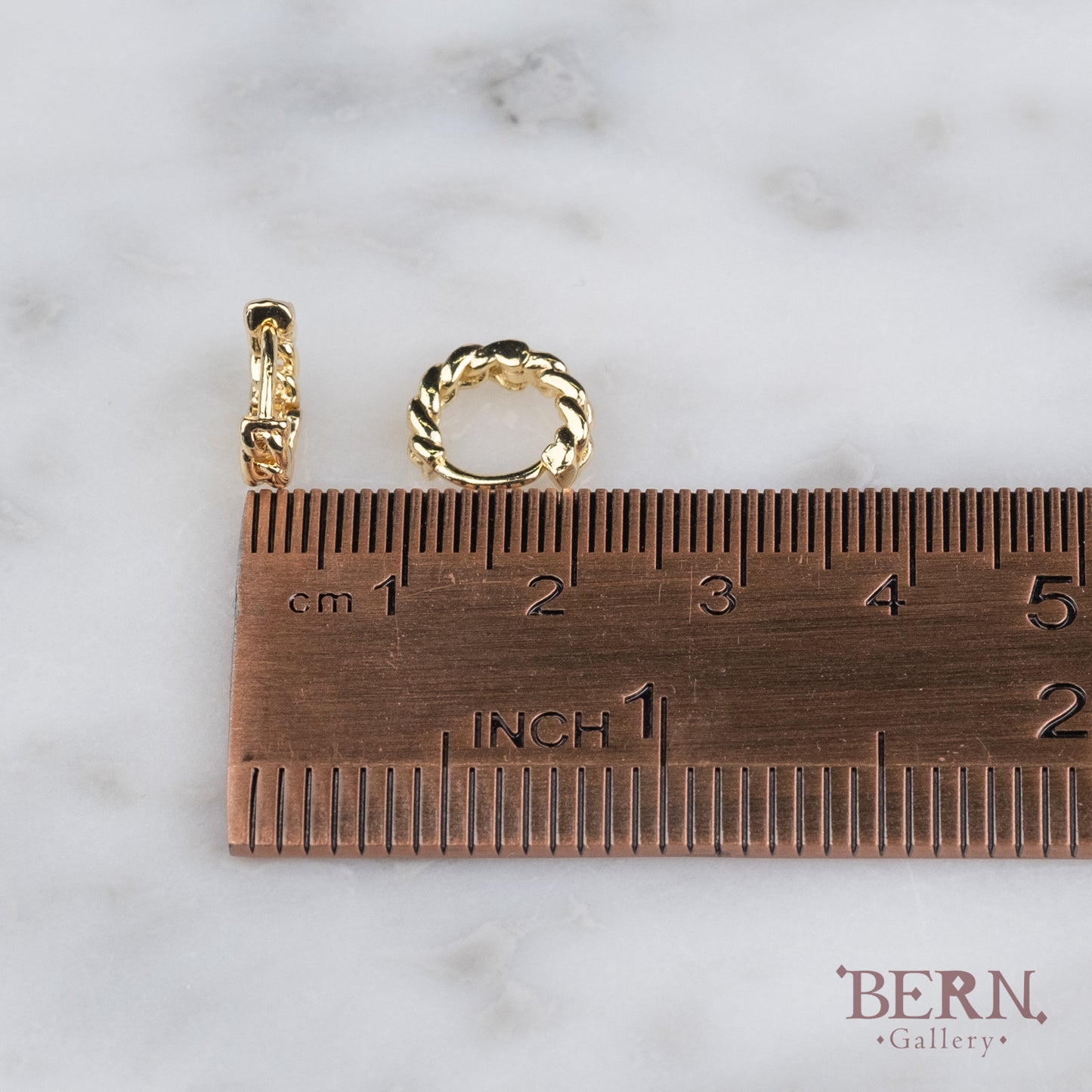 Gold Curb Huggie Earrings