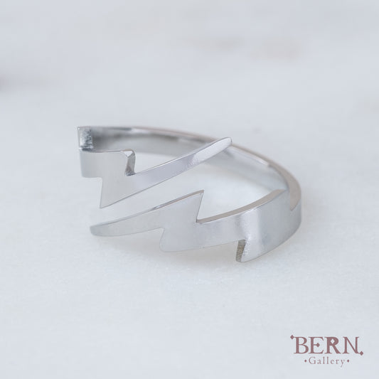 Silver Lightning Bolt Ring