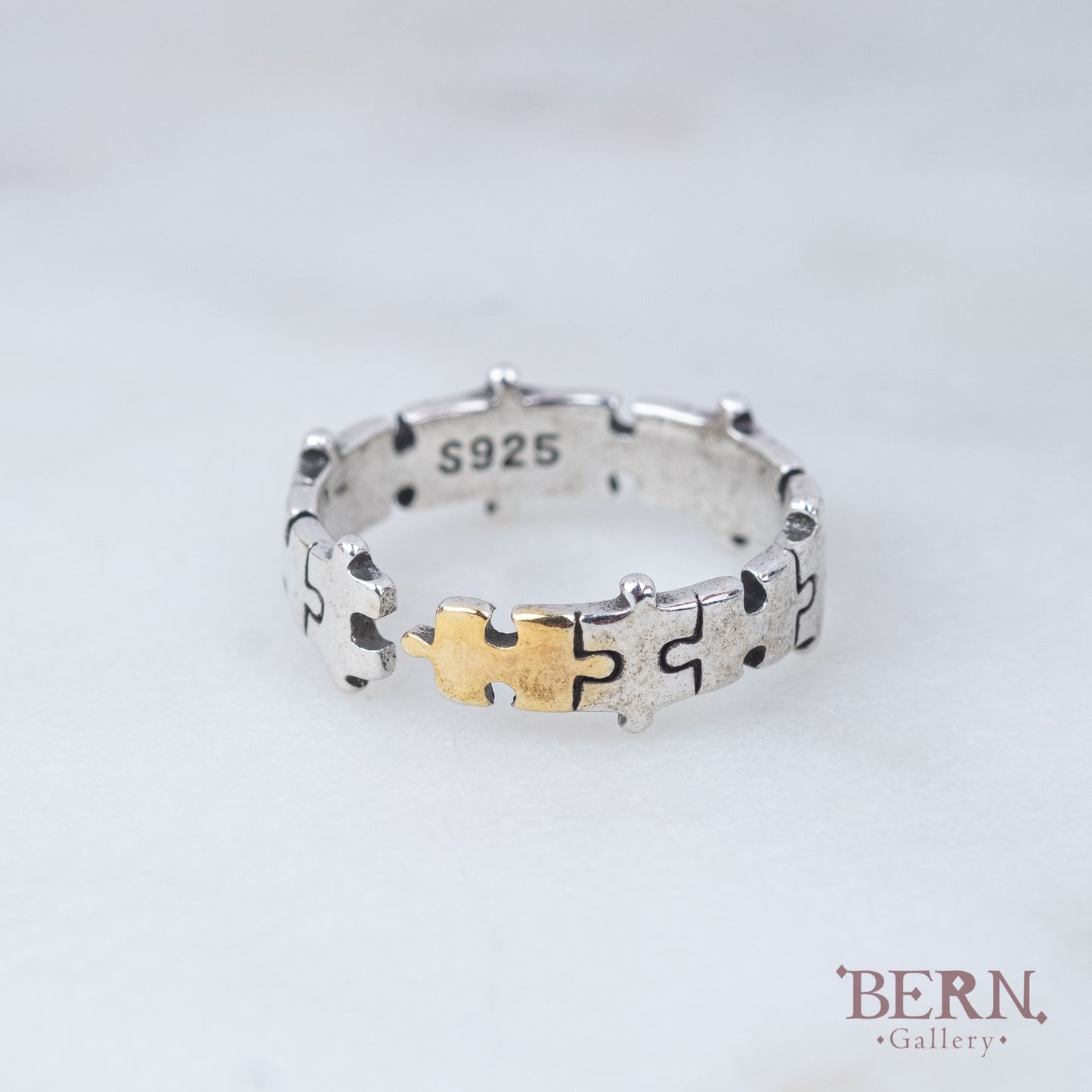 Silver And Gold Puzzle Ring