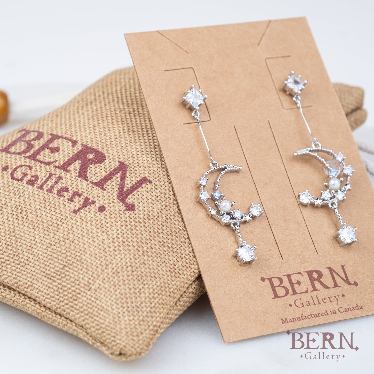 Moon & Star Dangle Earrings