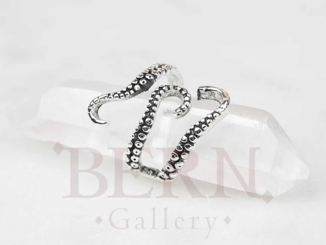 Octopus Tentacle Silver Ring