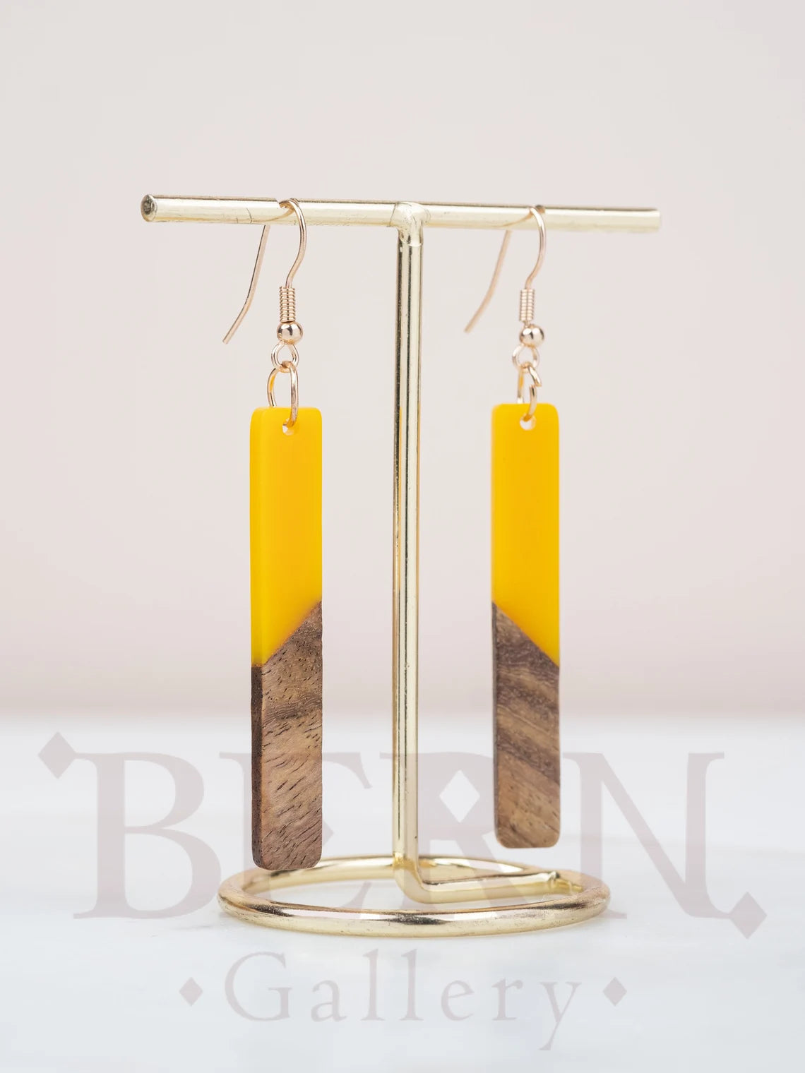 Matte Wood Resin Bar Earrings