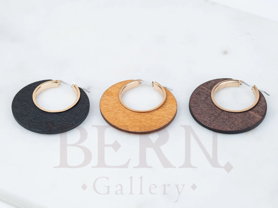 Circle Wood Earrings